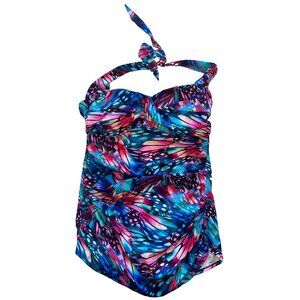 Woman's one piece swimwear plus size 2X watercolor ties back of neck NWOT's